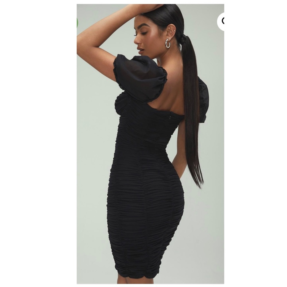 MISTRESS ROCKS VIXEN BLACK RUCHED MESH DRESS -HOUSE OF CB- - Picture 2 of 3